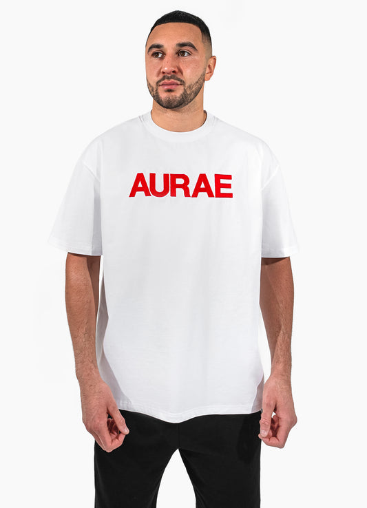 OVERSIZED TEE | WHITE/RED